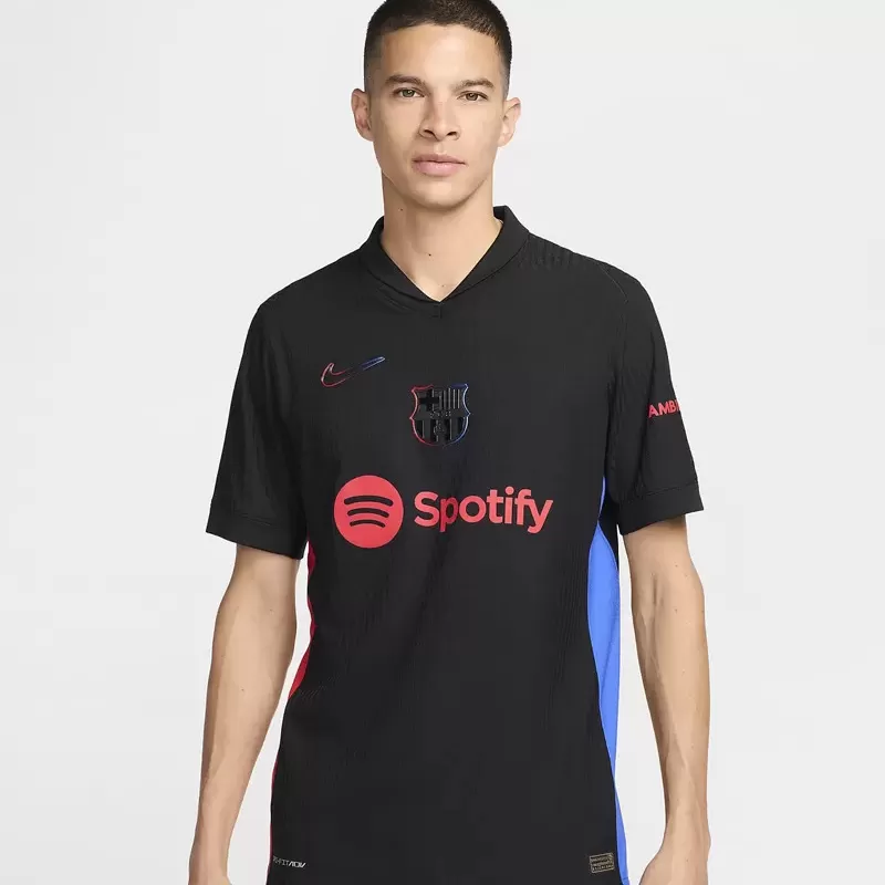 2024 2025 FC Barcelona Mens Away Authentic Soccer Jersey Player Version Black