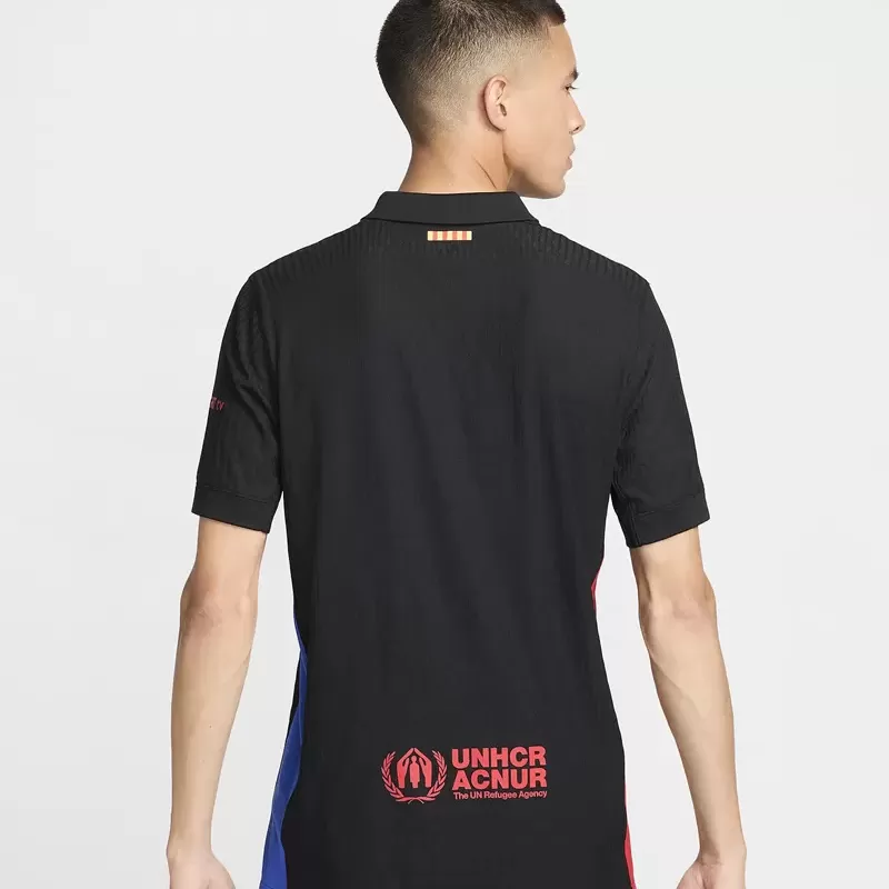 2024 2025 FC Barcelona Mens Away Authentic Soccer Jersey Player Version Black