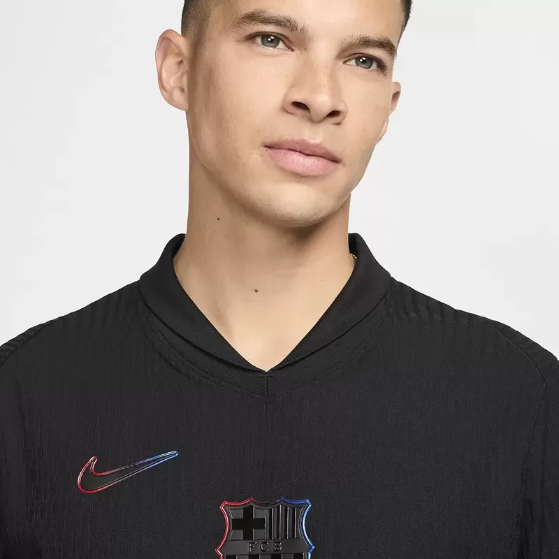 2024 2025 FC Barcelona Mens Away Authentic Soccer Jersey Player Version Black