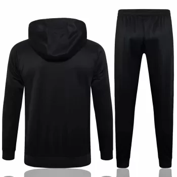 2024 2025 FC Barcelona Mens Black Hooded Presentation Soccer Tracksuit Kit