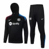 2024 2025 FC Barcelona Mens Black Hooded Technical Soccer Tracksuit Kit 2024 2025 FC Barcelona Mens Black Hooded Technical Soccer Tracksuit Kit
