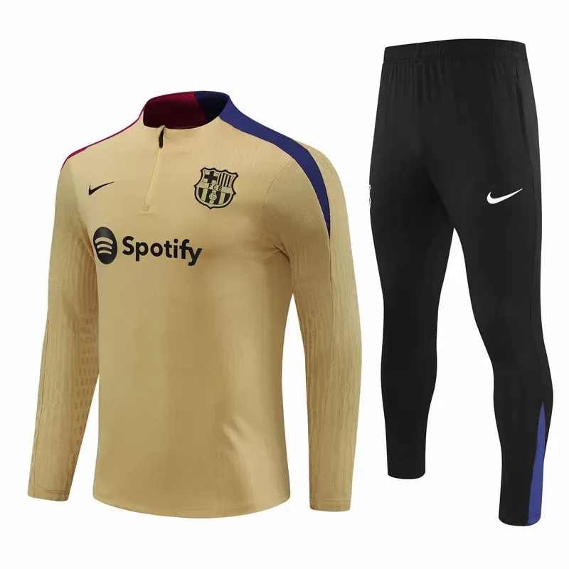 2024 2025 FC Barcelona Mens Gold Training Technical Soccer Tracksuit Kit 2024 2025 FC Barcelona Mens Gold Training Technical Soccer Tracksuit Kit