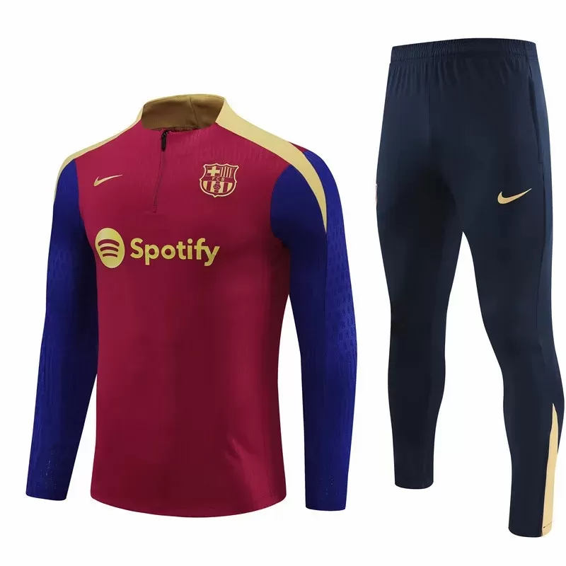 2024 2025 FC Barcelona Mens Red Training Technical Soccer Tracksuit Kit
