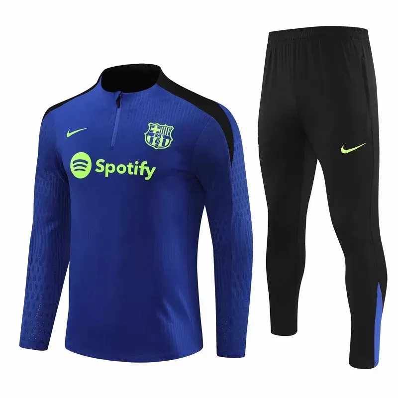 2024 2025 FC Barcelona Mens Royal Blue Training Technical Soccer Tracksuit Kit