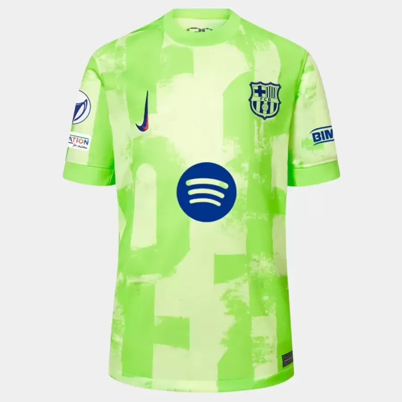 2024 2025 FC Barcelona Mens Third Soccer Jersey Venus Pattern Lime