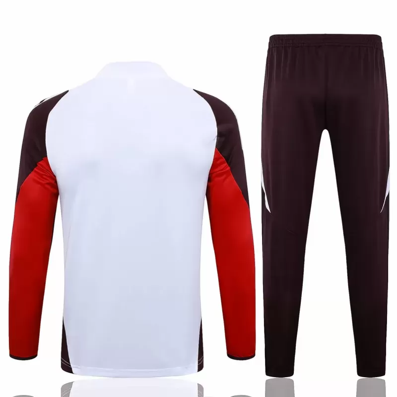 2024 2025 FC Bayern Munich Mens White Training Technical Soccer Tracksuit Kit