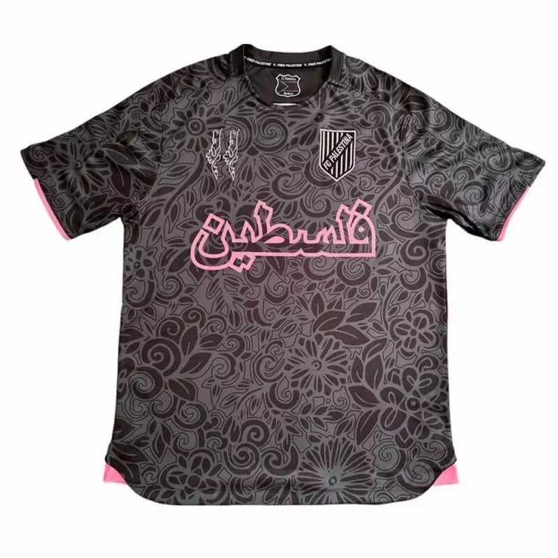 2024 2025 FC Palestine X Farrah Azam Mens Collab Soccer Jersey Black 2024 2025 FC Palestine X Farrah Azam Mens Collab Soccer Jersey Black