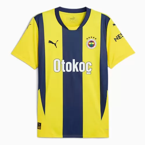 2024 2025 Fenerbahce SK Mens Home Soccer Jersey Yellow Navy Stripes 2024 2025 Fenerbahce SK Mens Home Soccer Jersey Yellow Navy Stripes