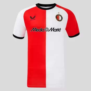 2024 2025 Feyenoord Mens Home Soccer Jersey Red White Split