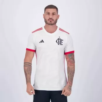 2024 2025 Flamengo Mens Away Soccer Jersey White Waves
