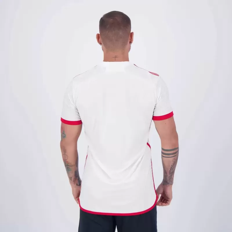 2024 2025 Flamengo Mens Away Soccer Jersey White Waves