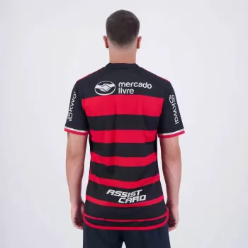 2024 2025 Flamengo Mens Home Soccer Jersey with Sponsors