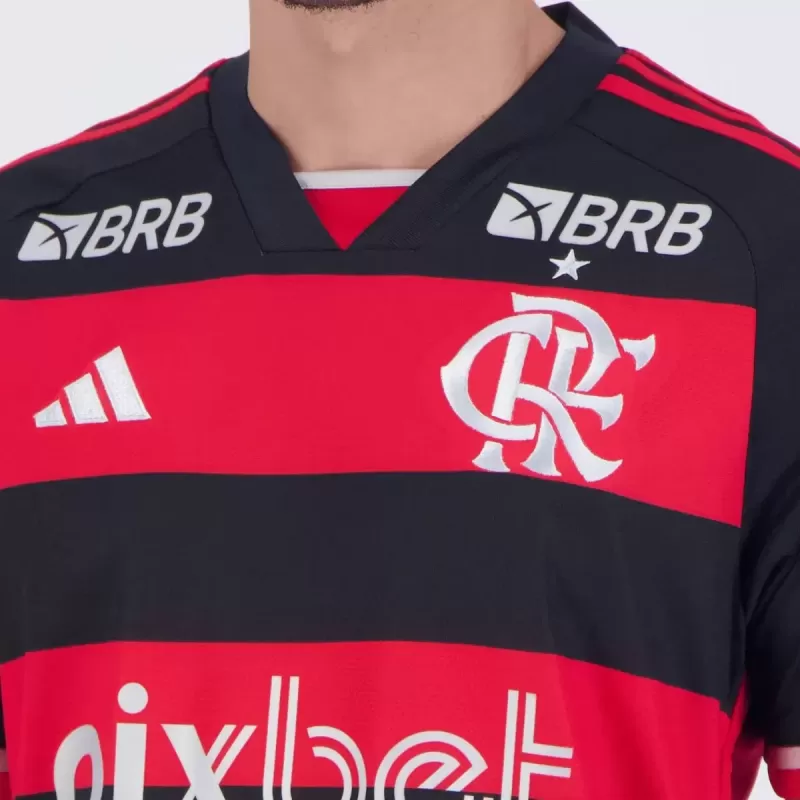 2024 2025 Flamengo Mens Home Soccer Jersey with Sponsors 2024 2025 Flamengo Mens Home Soccer Jersey with Sponsors