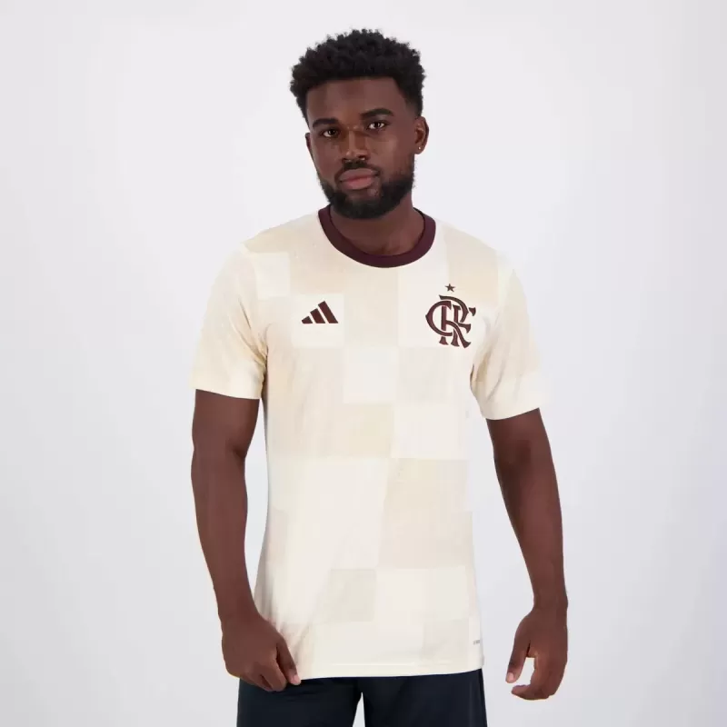 2024 2025 Flamengo Mens Pre Match Soccer Jersey Off-White 2024 2025 Flamengo Mens Pre Match Soccer Jersey Off-White