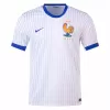 2024 2025 France Mens Away Soccer Jersey White Pinstripe