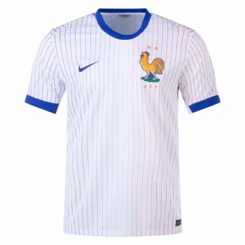 2024 2025 France Mens Away Soccer Jersey White Pinstripe