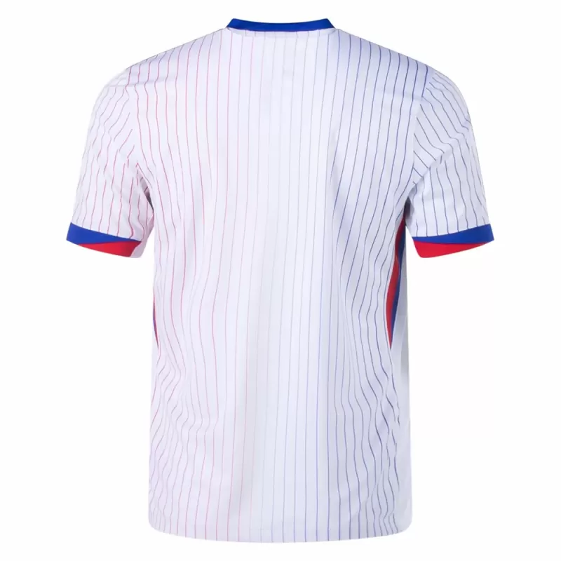 2024 2025 France Mens Away Soccer Jersey White Pinstripe