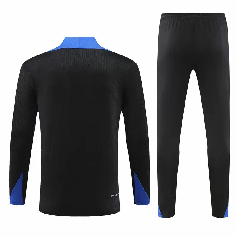 2024 2025 France Mens Black Training Technical Soccer Tracksuit Kit 2024 2025 France Mens Black Training Technical Soccer Tracksuit Kit