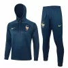 2024 2025 France Mens Navy Hooded Training Soccer Tracksuit Kit