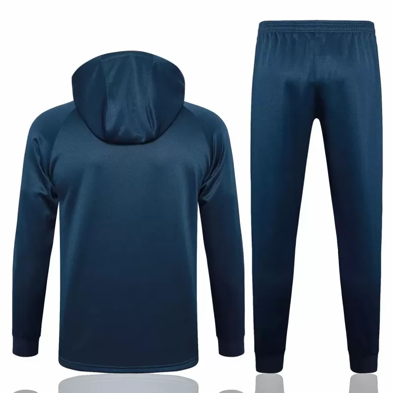 2024 2025 France Mens Navy Hooded Training Soccer Tracksuit Kit