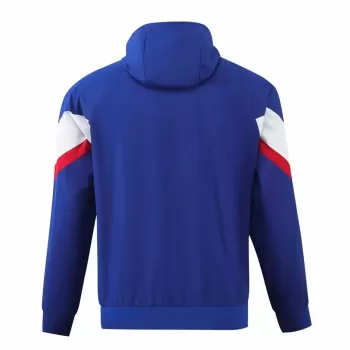 2024 2025 France Mens Navy Hooded Windbreaker Jacket Water Repellent