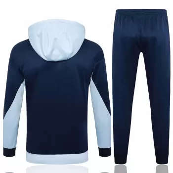 2024 2025 France Mens White Hooded Presentation Soccer Tracksuit Kit
