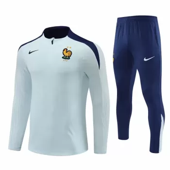 2024 2025 France Mens White Training Technical Soccer Tracksuit Kit