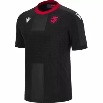 2024 2025 Georgia Mens Away Soccer Jersey Black Cross Pattern