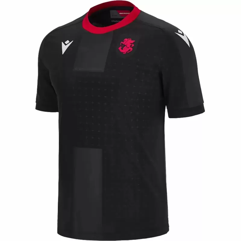 2024 2025 Georgia Mens Away Soccer Jersey Black Cross Pattern 2024 2025 Georgia Mens Away Soccer Jersey Black Cross Pattern