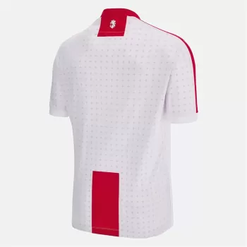 2024 2025 Georgia Mens Home Soccer Jersey White Red Flag Pattern