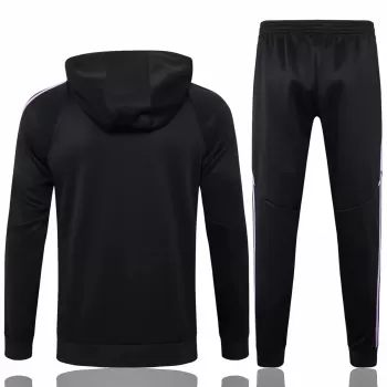 2024 2025 Germany Mens Black Hooded Training Technical Soccer Tracksuit Kit