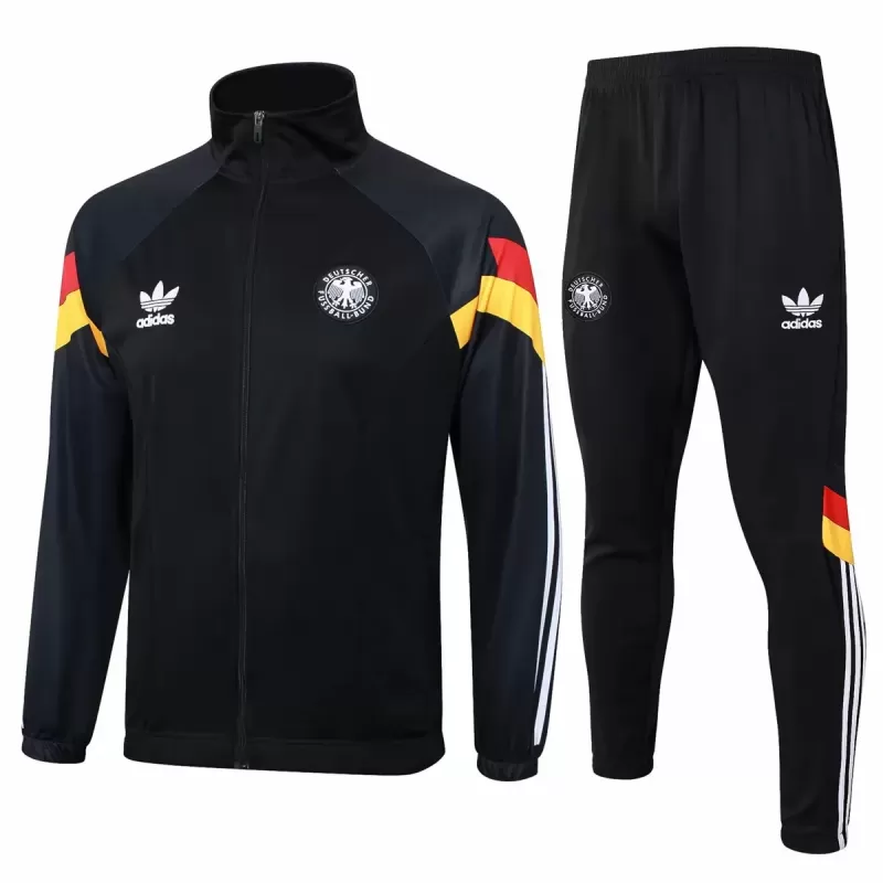 2024 2025 Germany Mens Black Training Presentation Soccer Tracksuit Kit