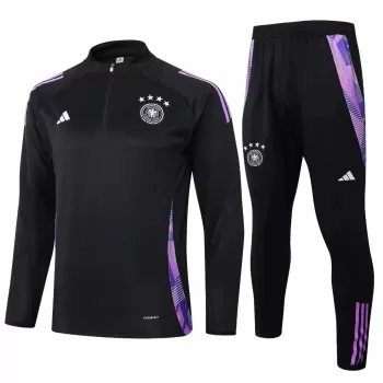 2024 2025 Germany Mens Black Training Technical Soccer Tracksuit Kit