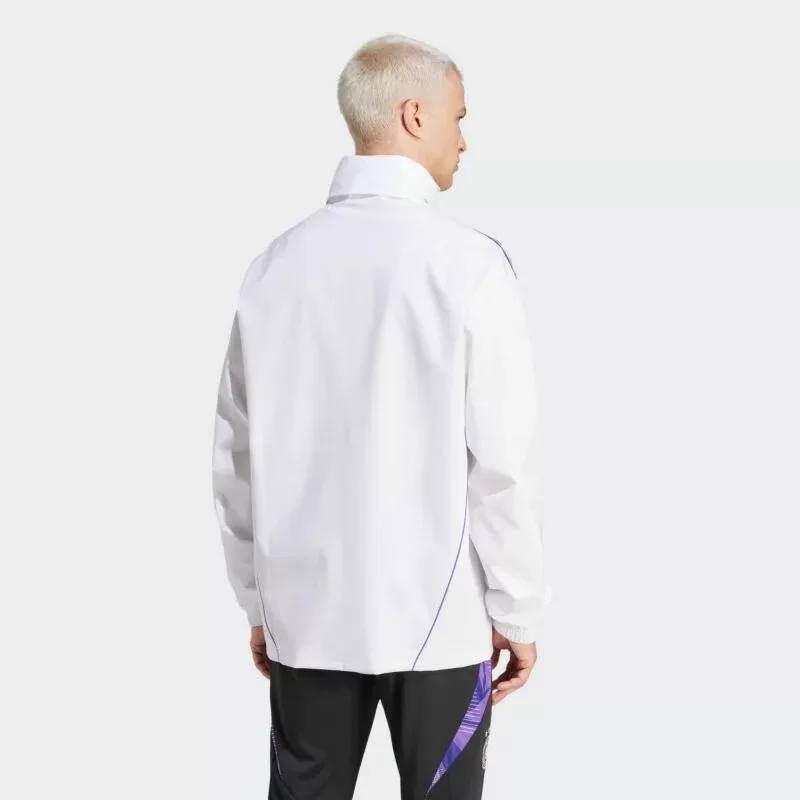 2024 2025 Germany Mens Player Rain Jacket White Waterproof 2024 2025 Germany Mens Player Rain Jacket White Waterproof