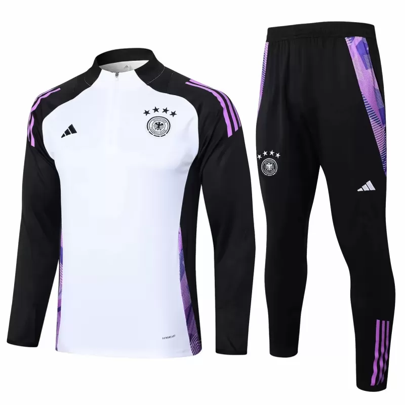 2024 2025 Germany Mens White Training Technical Soccer Tracksuit Kit