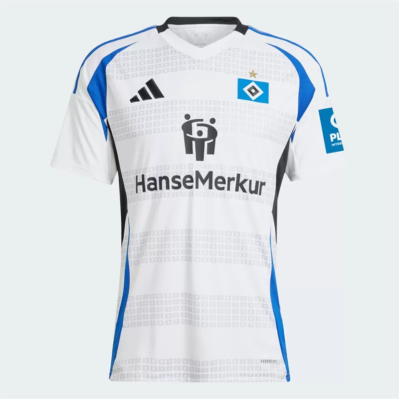 2024 2025 Hamburger SV Mens Home Soccer Jersey White Blue 2024 2025 Hamburger SV Mens Home Soccer Jersey White Blue