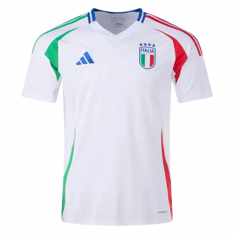 2024 2025 Italy Mens Away Soccer Jersey White Tricolore