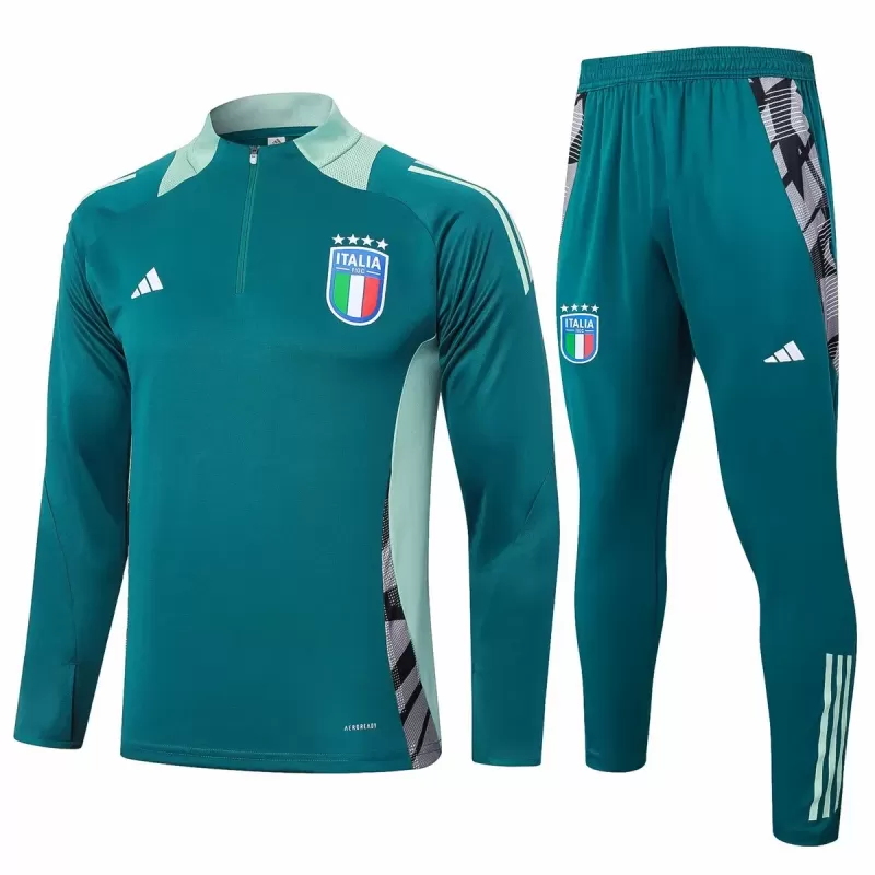 2024 2025 Italy Mens Green Training Technical Soccer Tracksuit Kit