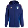 2024 2025 Italy Mens Training Rain Jacket Navy Blue Waterproof