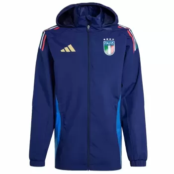 2024 2025 Italy Mens Training Rain Jacket Navy Blue Waterproof