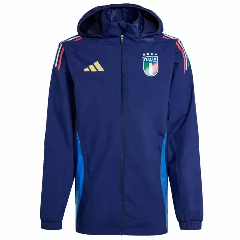 2024 2025 Italy Mens Training Rain Jacket Navy Blue Waterproof 2024 2025 Italy Mens Training Rain Jacket Navy Blue Waterproof