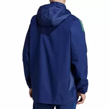 2024 2025 Italy Mens Training Rain Jacket Navy Blue Waterproof