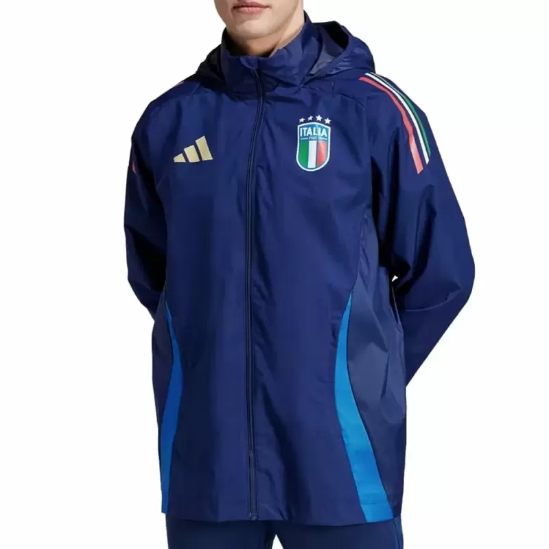 2024 2025 Italy Mens Training Rain Jacket Navy Blue Waterproof 2024 2025 Italy Mens Training Rain Jacket Navy Blue Waterproof