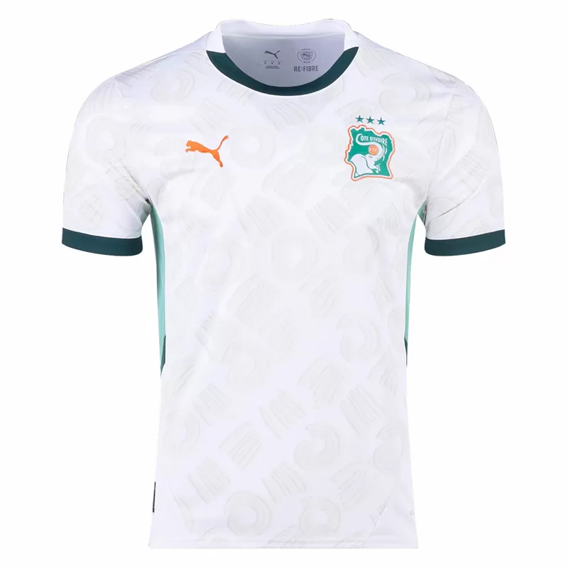 2024 2025 Ivory Coast Mens Away Soccer Jersey White Green 2024 2025 Ivory Coast Mens Away Soccer Jersey White Green
