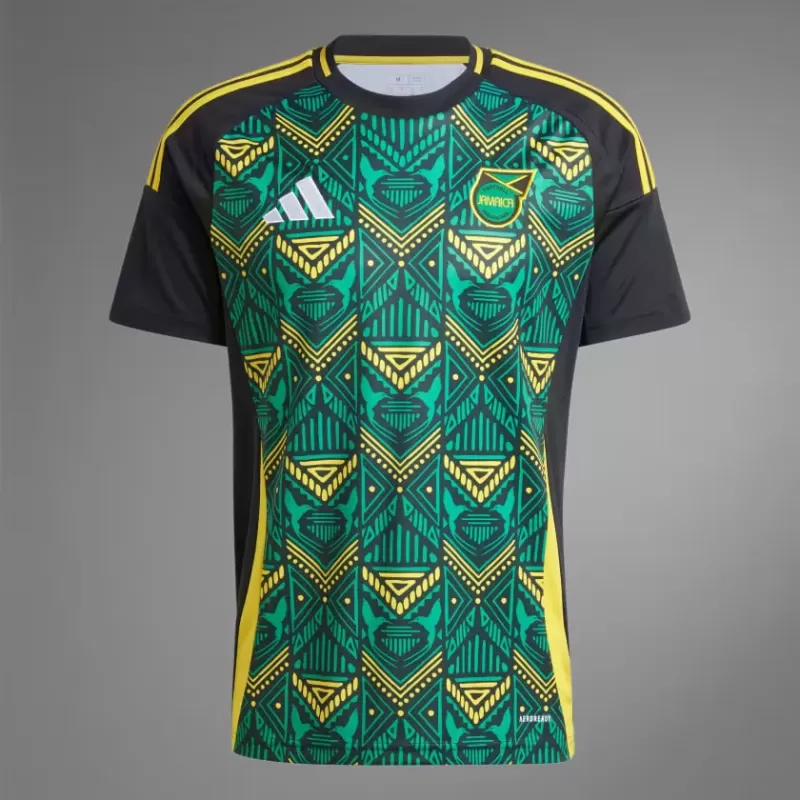2024 2025 Jamaica Mens Away Soccer Jersey Black Multi Color 2024 2025 Jamaica Mens Away Soccer Jersey Black Multi Color