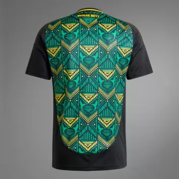 2024 2025 Jamaica Mens Away Soccer Jersey Black Multi Color