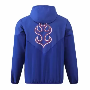 2024 2025 Japan Mens Hooded Windbreaker Jacket Blue Waterproof