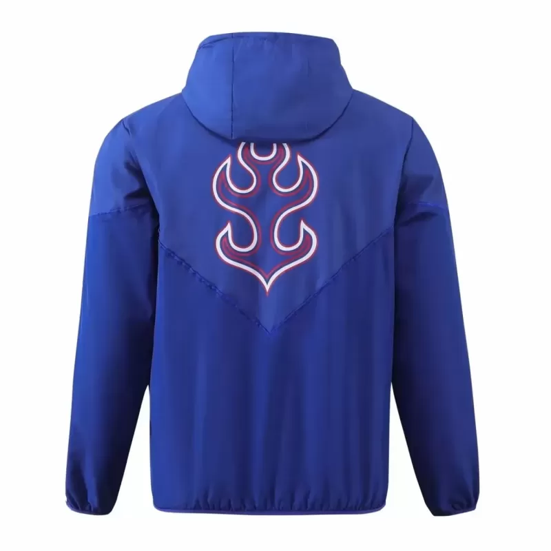 2024 2025 Japan Mens Hooded Windbreaker Jacket Blue Waterproof