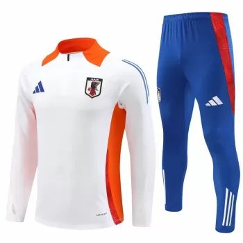 2024 2025 Japan Mens White Blue Training Technical Soccer Tracksuit Kit