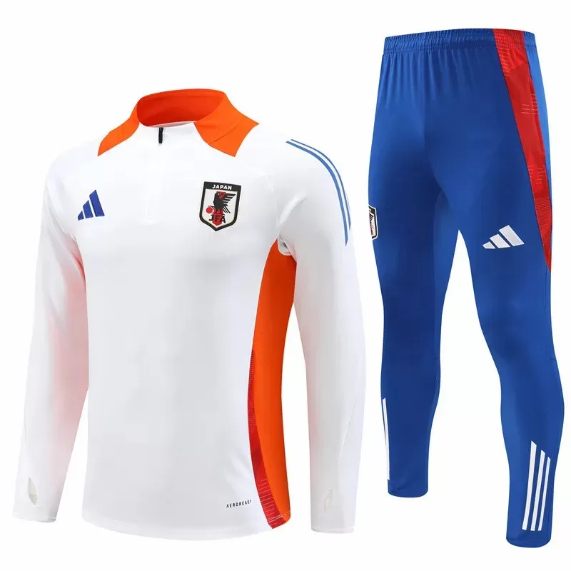 2024 2025 Japan Mens White Blue Training Technical Soccer Tracksuit Kit 2024 2025 Japan Mens White Blue Training Technical Soccer Tracksuit Kit